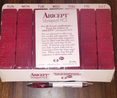 Aricept Heavy Metal Drug Rep Pen And 30 Day Pill Planner New In Plastic