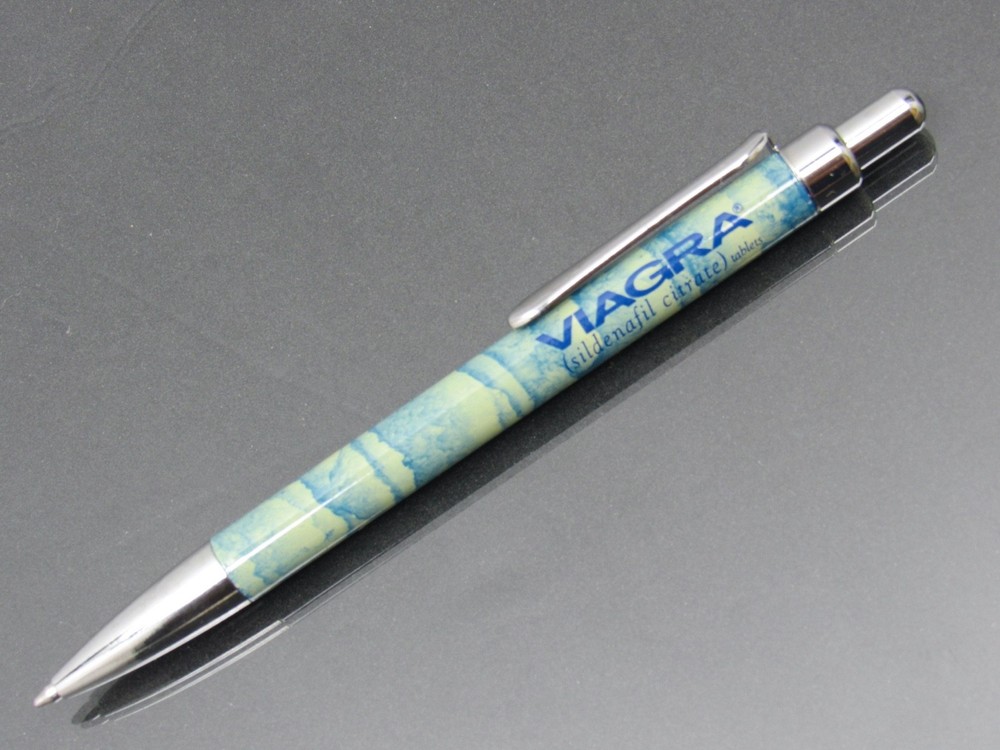 Unique Viagra Metal PEN Marbled Design Drug Rep Pharmaceutical Promo Advertising