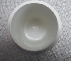 Collection of Small Blue Slip-Decorated Ceramic Apothecary Jars with Lids