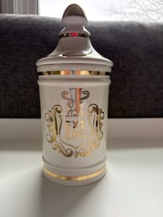 VTG Pharmacy Apothecary EXT OPii (opium extract)Canister Jar Cream & Gold Owens