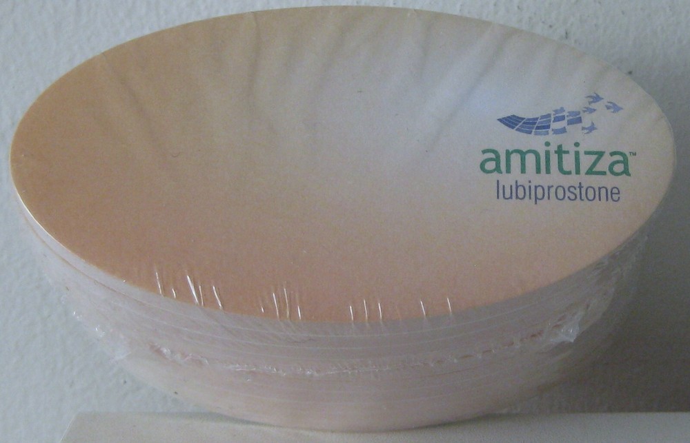 AMITIZA LUBIPROSTONE PHARMACEUTICAL DRUG REP PROMO 10 SEALED STICKY NOTEPADS