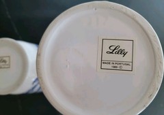 2 Vintage Lilly Pharmaceuticals-Apothecary Jar 1989 Blue/White Pottery Portugal