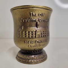 VTG 1985 Schering Brass Mortar & Pestle Ursuline Convent New Orleans Sis. Xavier