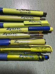 ZYRTEC PEN LOT (8 pens) Blue & Lime Green, Metal Ball Point-Pharmaceutical Promo