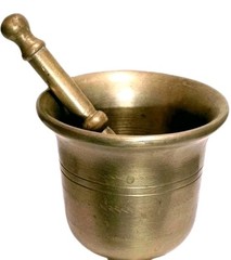 Apothecary 5.3lb Brass Mortar and Pestle 6″x4.75″ Chalice Goblet Form Vintage