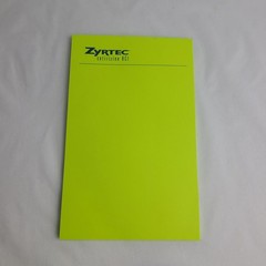 Vintage 2001 Zyrtec Notepad Neon Green Pharmaceutical Drug Rep Promo Pfizer