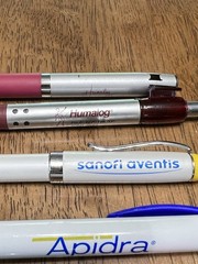 Lot of 6 Drug Rep Metal & Plastic Promo Pens (Dry) Humalog, Prevacid +READ+