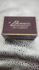 Vintage Cardboard Paper DENNIS PHARMACY Prescription Drug Pill 3″ Hinged Box