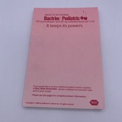 Bactrim Pediatric Roche Note Pads Pharmaceutical Drug Rep Promo Vtg 1988 Cherry