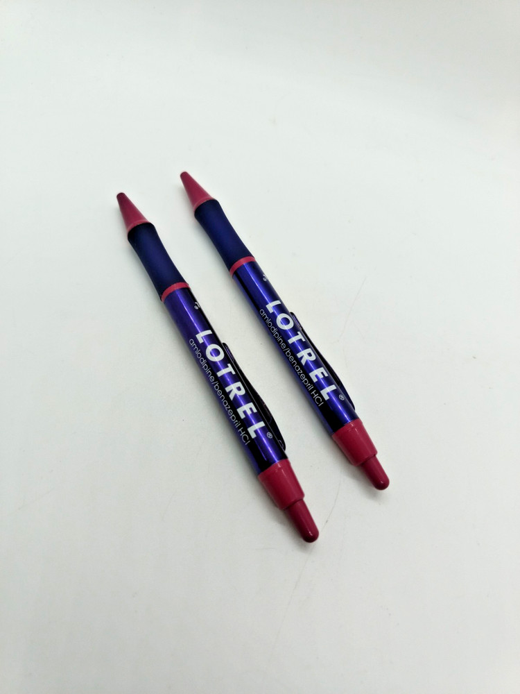 Lotrel PENS Drug Rep Pharmaceutical Promo Medical Advertising Purple Pink