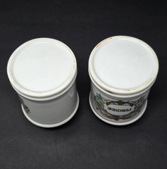 Vintage Porcelain Apothecary Medicine Jar Set Salts Cologne Gauze Perioxide