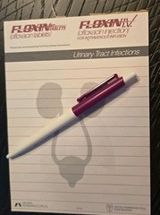 FLOXIN Pharmaceutical Drug Rep Promo Lot – Plastic Pen + Notepad Medical
