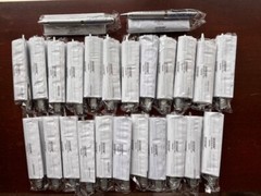 RARE LOT 25 VINTAGE „GEODON“ PFIZER SILVER METAL DRUG PROMOTIONAL PENS W/INSERT