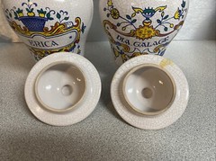 Vintage Lot of 2 AH Western Germany Apothecary Pharmacy Drug Jars In Exc Cond