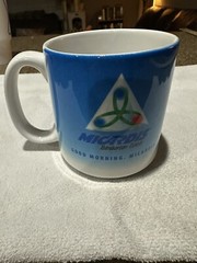 Coffee Mug White Blue Micardis®️