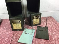 Vintage 4 Phillips Metal Record File Pharmacy Prescription Box Industrial RX