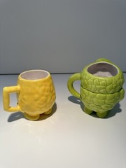 Actors Pharmaceutical Promotional Triglyceride & HDL Ceramic Mugs Green/Yellow