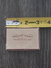 Vintage Rare 1945 Prescription Pill Box Medical Arts Pharmacy Abilene Texas TX