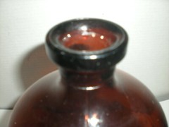 vtg Large Apothecary Glass Bottle Amber Brown 14″