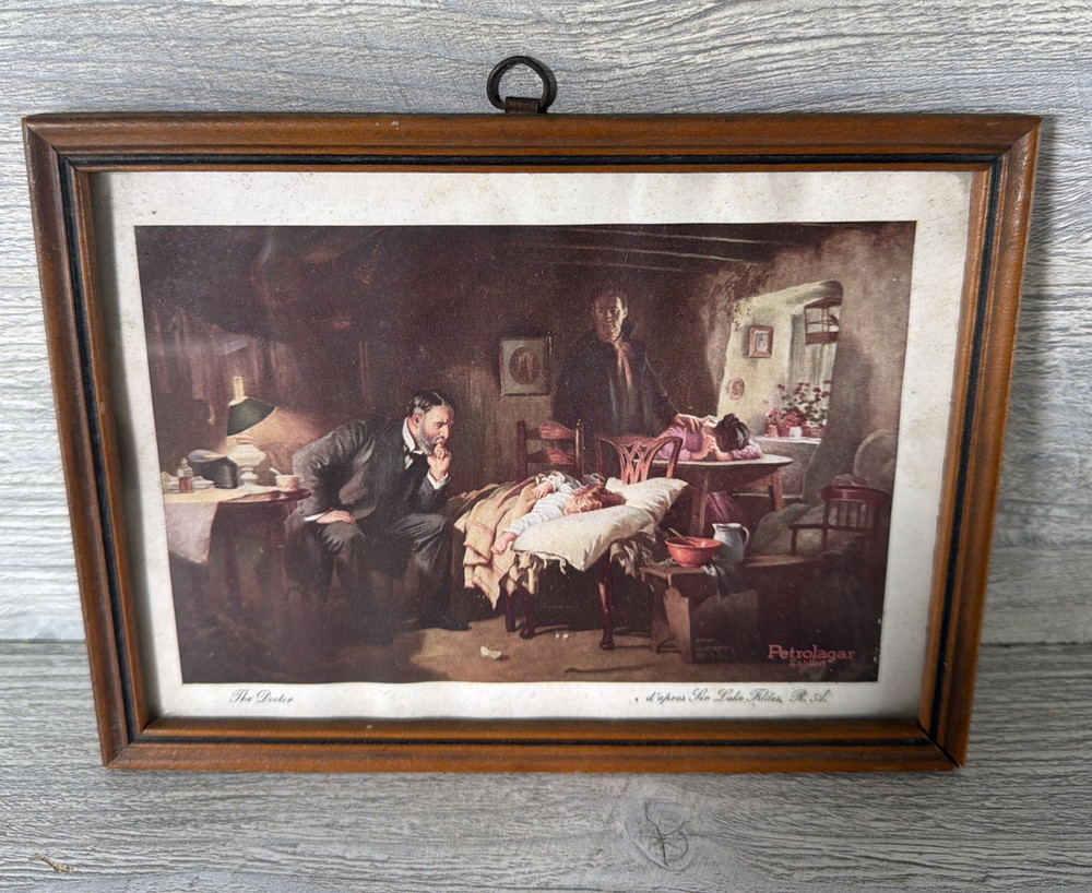 The Doctor By Sir Luke Fildes 1930s Petrolagar Exhibit Print In Original Frame