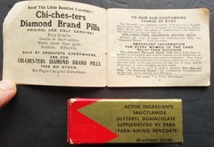 Vintage Group Of CHICHESTER Menstrual Medicine Items Booklet Box Celluloid Book