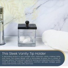 Clear Transparent Hotel Style Apothecary Tempered Glass Canister Jar W/ Matte…