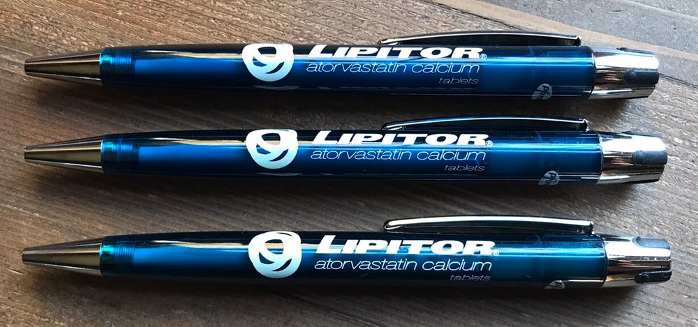 3 LIPITOR PHARMACEUTICAL DRUG REP PENS COLLECTIBLE