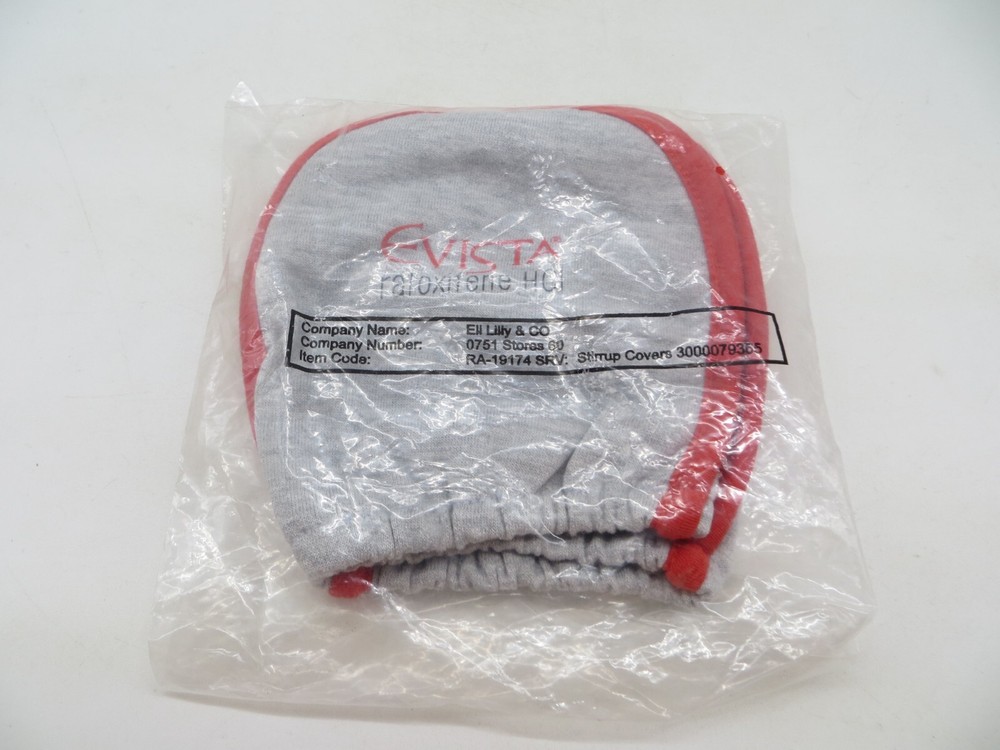 Drug Rep Promo EVISTA Stirrup Covers OBGYN doctors office promotional item