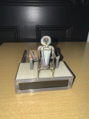 Vtg Carl Goeller Doctor Industrial Note Holder Metal Medical Sculpture Office