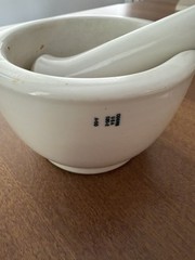 Vintage Large White Coors Porcelain Mortar Pestle Set 520-3