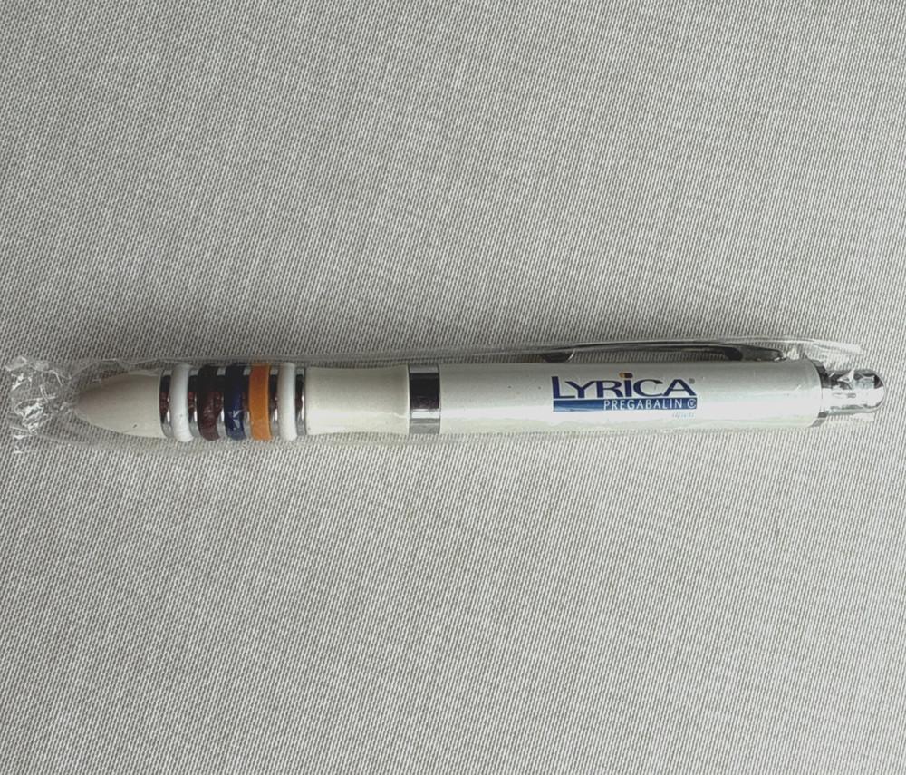 Rare Heavy Metal Lyrica Drug Rep Pen Grip Rings Clicks Tested Works