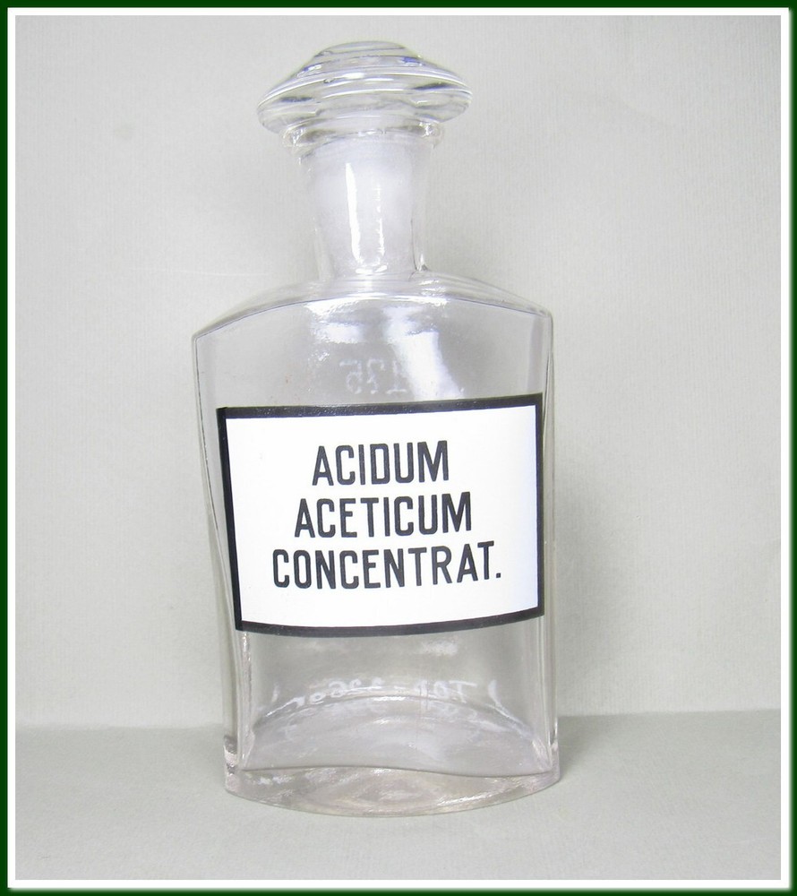 Vintage Medical Science Glass Bottle,Germany,ACIDUM ACETICUM CONCENTRAT