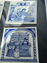 SET OF 5 DELFT HOLLAND PHARMACY SCIENCE TILES 1987 For BURROUGHS WELLCOME CO.