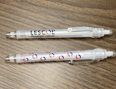 2 Vtg Pharmaceutical Advertising LESCOL Fluvastatin Drug Rep Click Pens WRITES