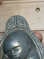 Vtg 1950-60s Parke-Davis Tabron Pharmaceutical Fetus Baby Pewter Paperweight