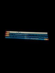 Vintage Pharmaceutical Bayer Branded Pencils Blue Foil White Advertising Collect