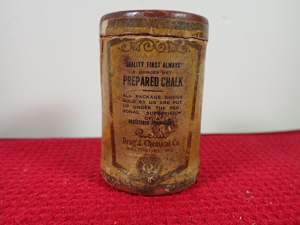 Vintage Read Drug & Chemical Co. Prepared Chalk Container Pharmacy Store