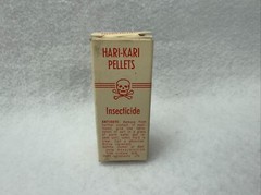 Vintage Hari-Kari Pellets Empty Box Skull Cross Bones Wichita, KS 2 1/2″ Tall