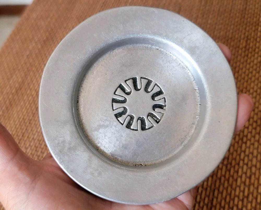 VTG *The UPJOHN CO* Cast Aluminum TRINKET DISH/4″ Ashtray Employee Service Award