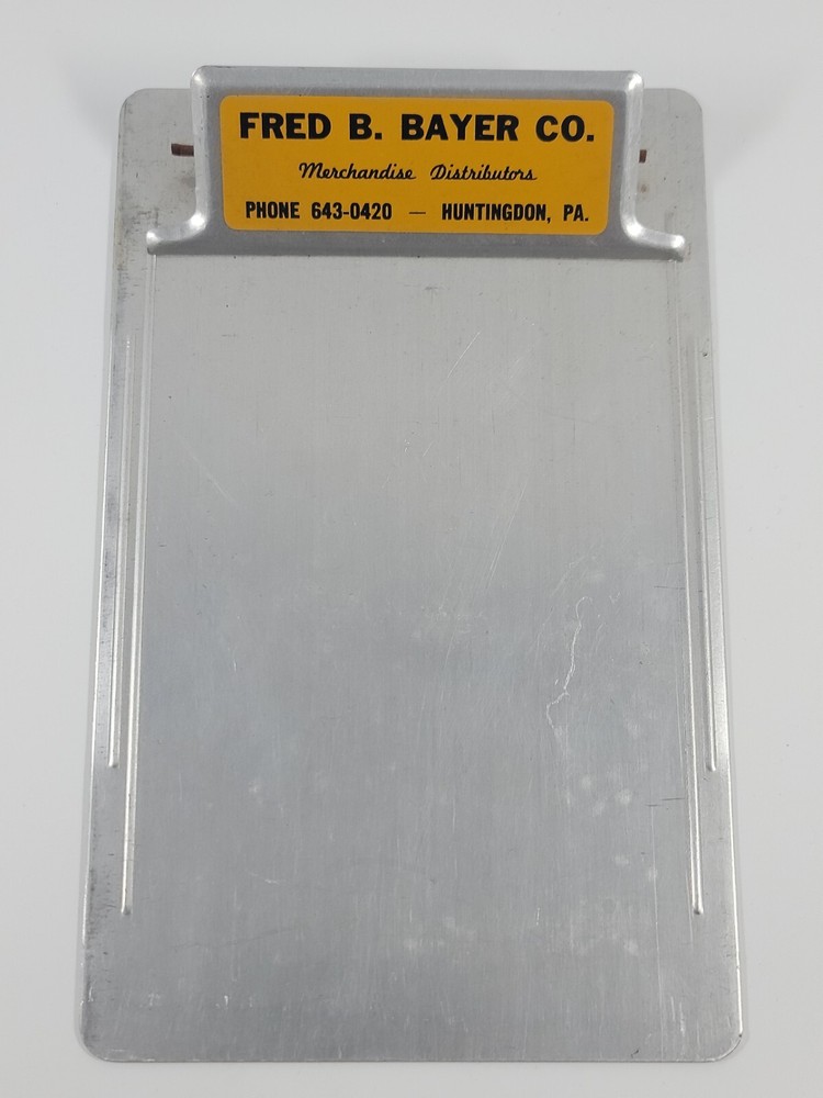 Fred B. Bayer Mini Pharmaceutical Dr Script Advertising Clipboard 7 1/4″