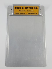 Fred B. Bayer Mini Pharmaceutical Dr Script Advertising Clipboard 7 1/4″