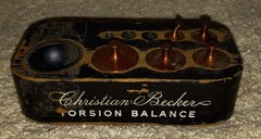 Wooden Christian Becker Metric Pharmacy Laboratory Brass Weight Set