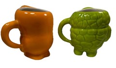 Actors Pharmaceutical Promo Triglyceride & Stomach Ceramic Mugs Green/orange