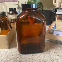 Vintage Mallinckrodt Sodium Borate Amber Glass Apothecary Bottle 1lb 1954 6.5in