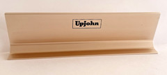 Vintage 1970s UPJOHN Registered Pharmacist Aluminum Desk Nameplate Display Sign