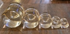 Vintage Clear Glass Laboratory Apothecary Scale Weights 1kg to 50gm Set Of 5