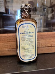 Vintage Amber Glass Medicine Bottle Belladenal Elixir Psychiatric Drug RARE!