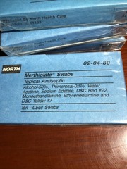 Vintage Antique Merthiolate Swabs Topical Anesthetic North Brand Unopened (4)