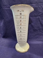 Porcelain Drugstore Pharmacy Apothecary Measuring Beaker 9”
