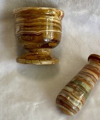 Vintage Fred Harvey Trading Co Onyx Mortar & Pestle Set – Original Tag
